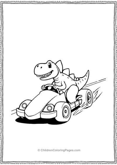 Stegosaurus-Racing-In-A-Race-Car Free PDF Printable