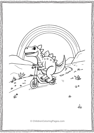 Stegosaurus-Ridding-A-Scooter Free PDF Printable