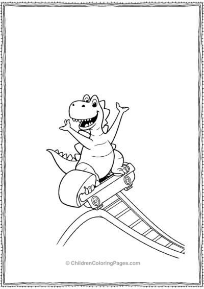 Stegosaurus-Riding-A-Rollercoaster Free PDF Printable