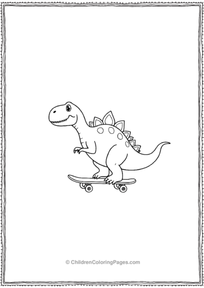 Stegosaurus-Riding-A-Skateboard Free PDF Printable