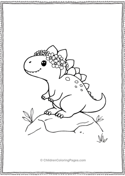 Stegosaurus-Sitting-On-A-Rock Free PDF Printable