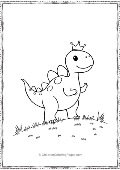 Stegosaurus-Wearing-A-Tiny-Crown Free PDF Printable