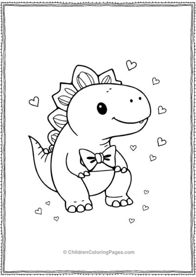 Stegosaurus-With-A-Bow Free PDF Printable