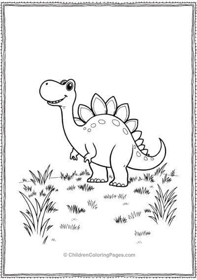 Stegosaurus-With-A-Playful-Expressions Free PDF Printable