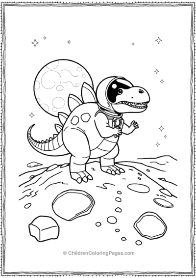 Stegostaurus-Astronaut Free PDF Printable