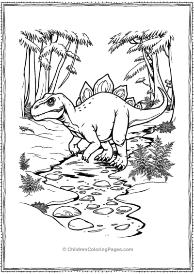 Stegosuaurs-Crossing-A-Shallow-Stream Free PDF Printable