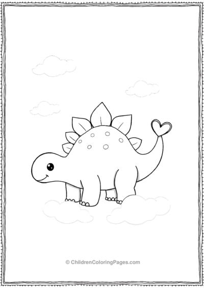 Stegosurus-With-Heart-Shaped-Baloon Free PDF Printable