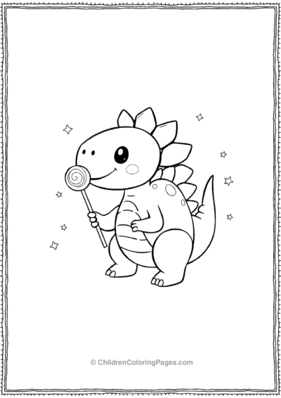 Stwgosaurus-Holding-A-Lollipop Free PDF Printable