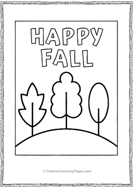 Stylized Tree With Text Happy Fall Free PDF Printable