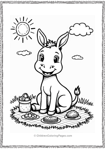 Summer Picnic With A Happy Donkey Free PDF Printable