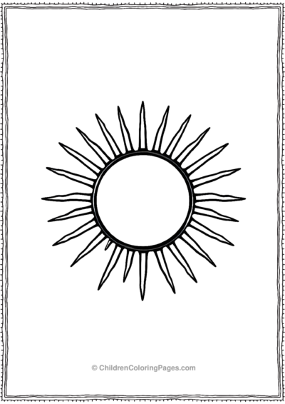 Sun-Symbol-And-Simple-Rays-In-A-Circular-Pattern Free PDF Printable