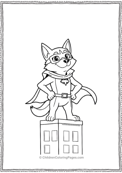 Superhero-Husky-Wearing-A-Cape Free PDF Printable