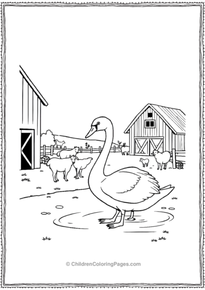 Swan-At-A-Barn Free PDF Printable