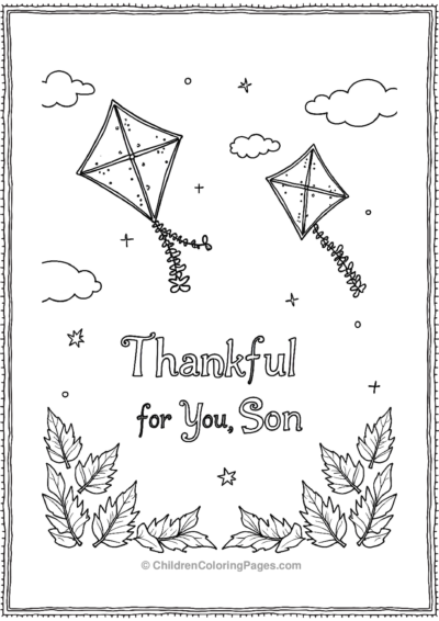 Thanksgiving-Card-For-Son-Kites-Flying-In-The-Fall Free PDF Printable