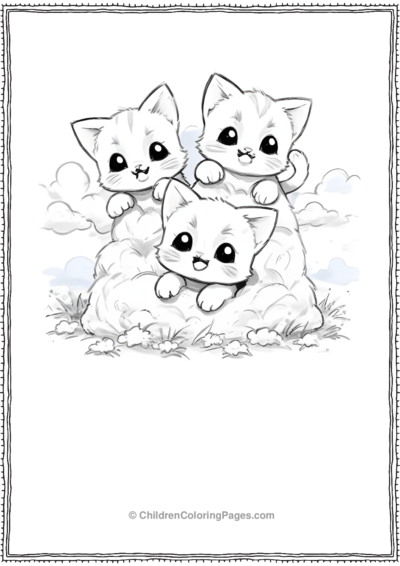 Three Kittens Playing Scaled Free PDF Printable