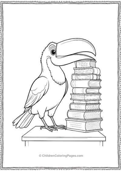 Toucan-Balancing-A-Stack-Of-Book Free PDF Printable