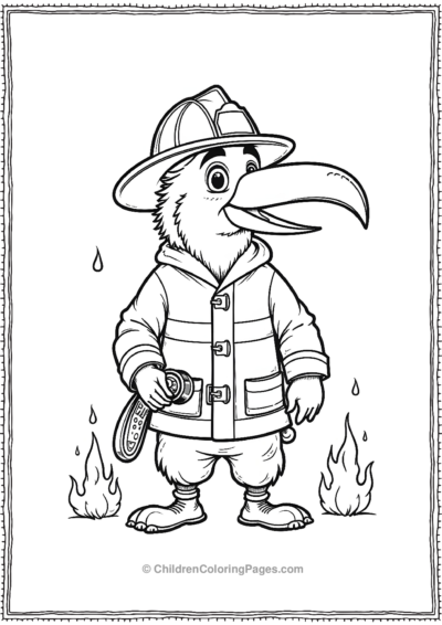 Toucan-Dressed-As-A-Firefighter Free PDF Printable