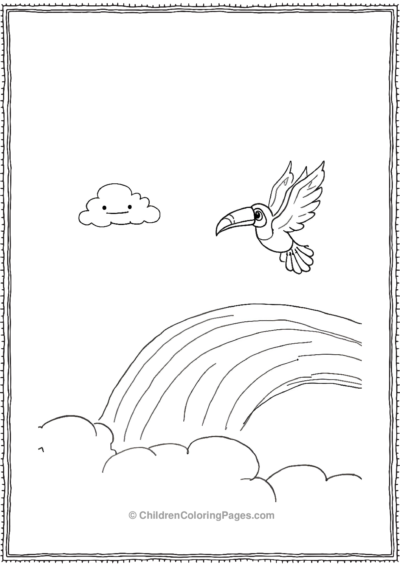 Toucan-Flying-Over-A-Rainbow Free PDF Printable