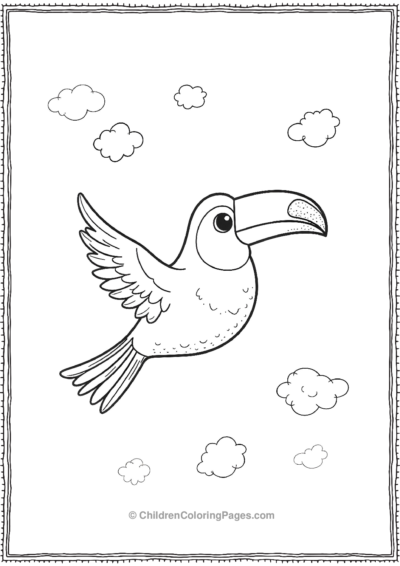 Toucan-Flying-Through-The-Cloudy-Sky Free PDF Printable