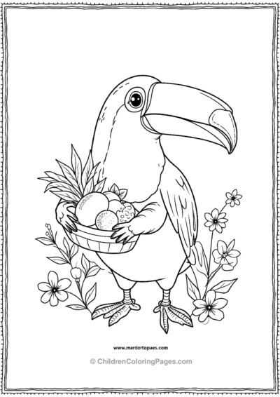 Toucan-Holding-A-Fruit-Basket Free PDF Printable