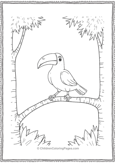 Toucan-Jumping-From-One-Branch-To-Other Free PDF Printable