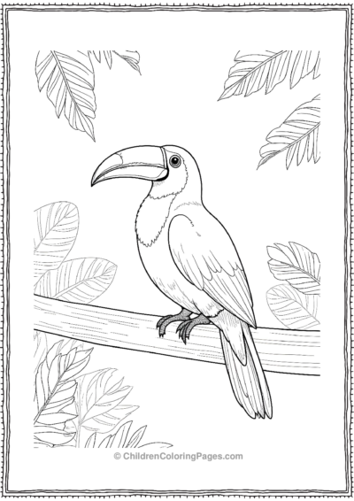 Toucan-Perched-On-A-Wooden-Log Free PDF Printable