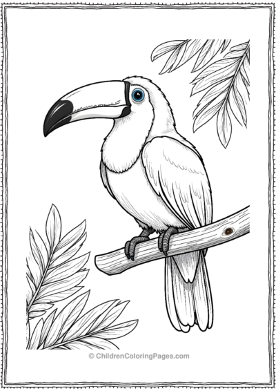 Toucan-Perched-On-A-Branch Free PDF Printable