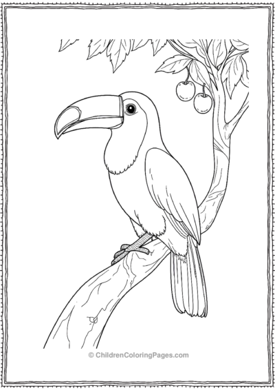 Toucan-Perched-Over-A-Tree-Trunk Free PDF Printable