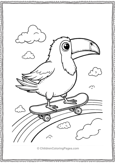 Toucan-Riding-A-Skateboard Free PDF Printable