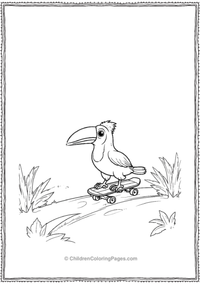 Toucan-Roller-Skating Free PDF Printable