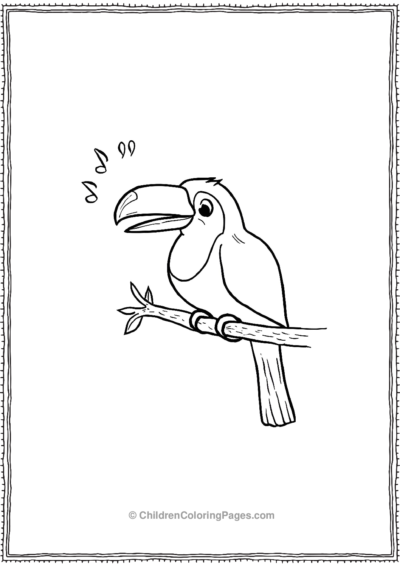 Toucan-Singing-While-Perched-On-A-Branch Free PDF Printable