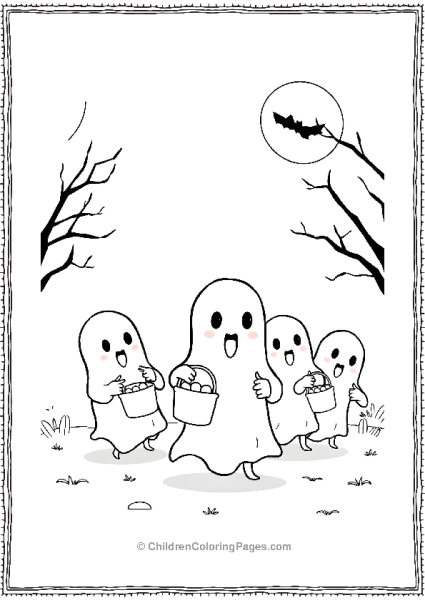 Trick Or Treat Ghosts Free PDF Printable