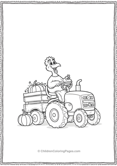 Turkey-Driving-A-Tractor-With-Pumpkins Free PDF Printable