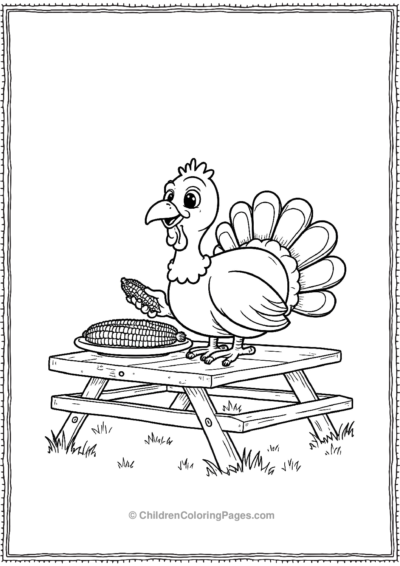 Turkey-Eating-Corn Free PDF Printable