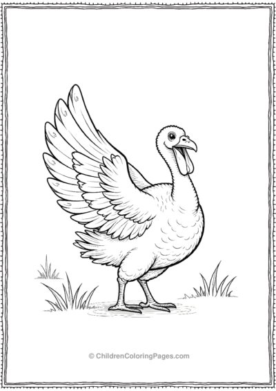 Turkey-Flapping-Its-Wings-Early-Morining Free PDF Printable