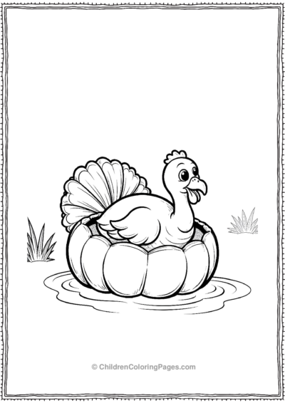 Turkey-Floating-Down-A-River-In-Pumpkin-Boat Free PDF Printable