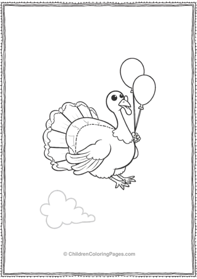 Turkey-Flying-With-Balloons Free PDF Printable