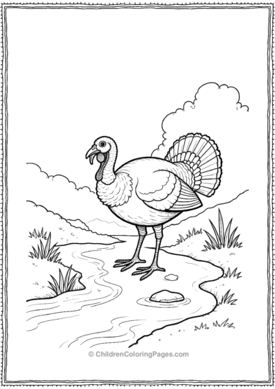 Turkey-Foraging-Near-A-Flowing-Stream Free PDF Printable