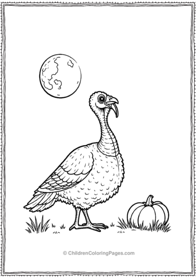 Turkey-Gazing-At-Harvest-Moon Free PDF Printable