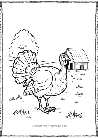 Turkey-Gobbling-By-Barn Free PDF Printable