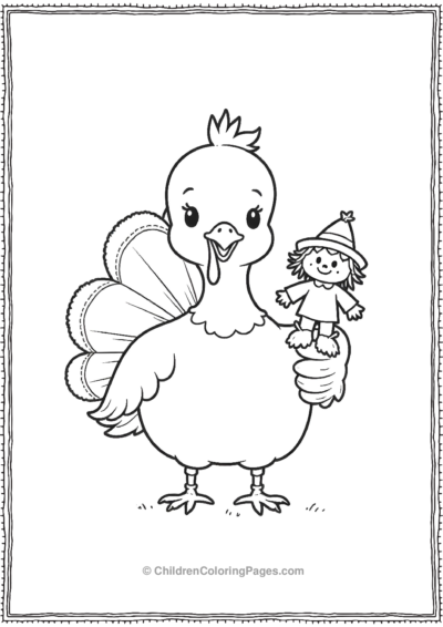 Turkey-Holding-A-Scarecrow Free PDF Printable