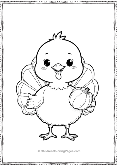 Turkey-Holding-A-Tiny-Pumpkin Free PDF Printable