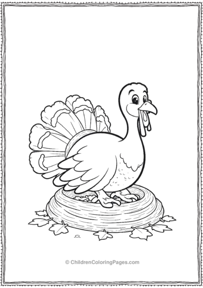 Turkey-In-A-Nest-Of-Autumn-Leaves Free PDF Printable