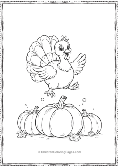 Turkey-Jumping-In-A-Pile-Of-Pumpkins Free PDF Printable