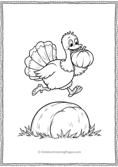 Turkey-Jumping-Over-A-Hay-Bale Free PDF Printable