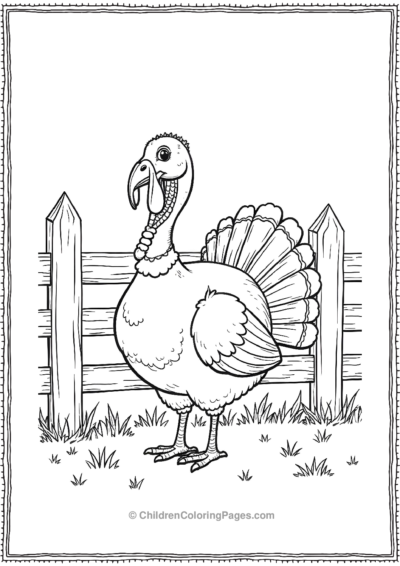 Turkey-Near-A-Wooden-Fence Free PDF Printable