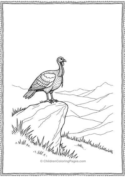 Turkey-Perched-On-A-Large-Rock Free PDF Printable