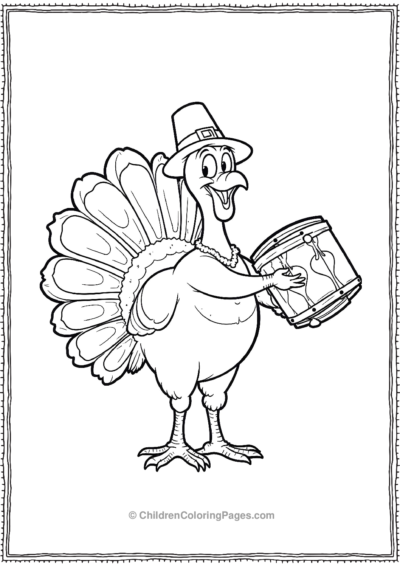 Turkey-Playin-Drums-In-Thanksgiving-March Free PDF Printable