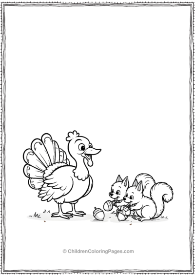 Turkey-Playing-With-Squirrels Free PDF Printable