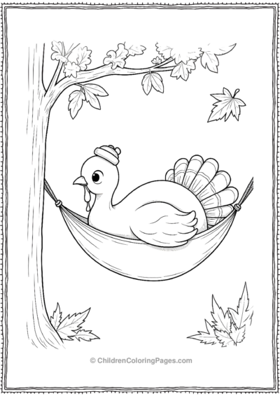 Turkey-Resting-In-A-Hammock Free PDF Printable